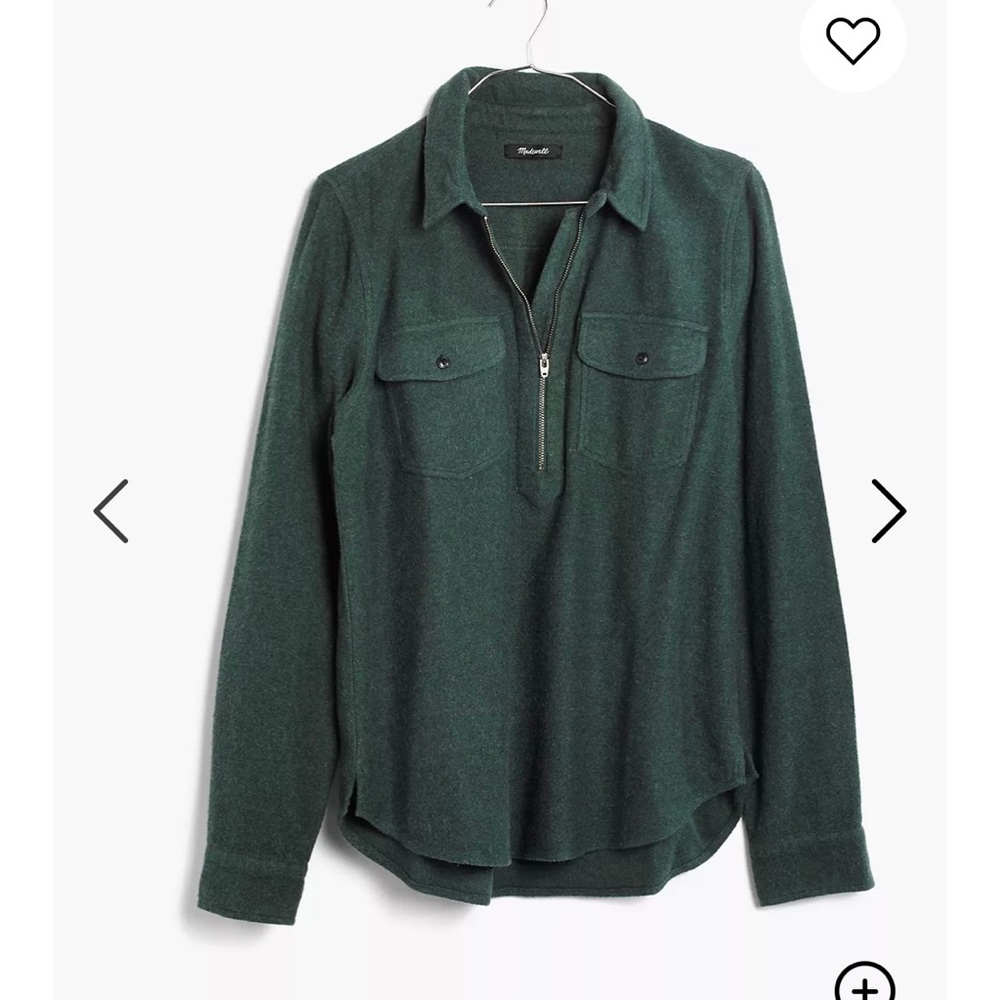 Madewell Flannel Zip-Front Popover Shirt Sz M